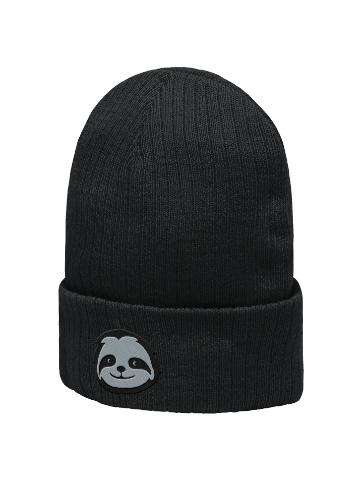 Sloth Mascot Embroided Ribbed Beanie product image (9)