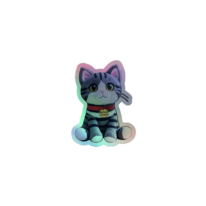 Mittens Plushie Holographic sticker product image (1)