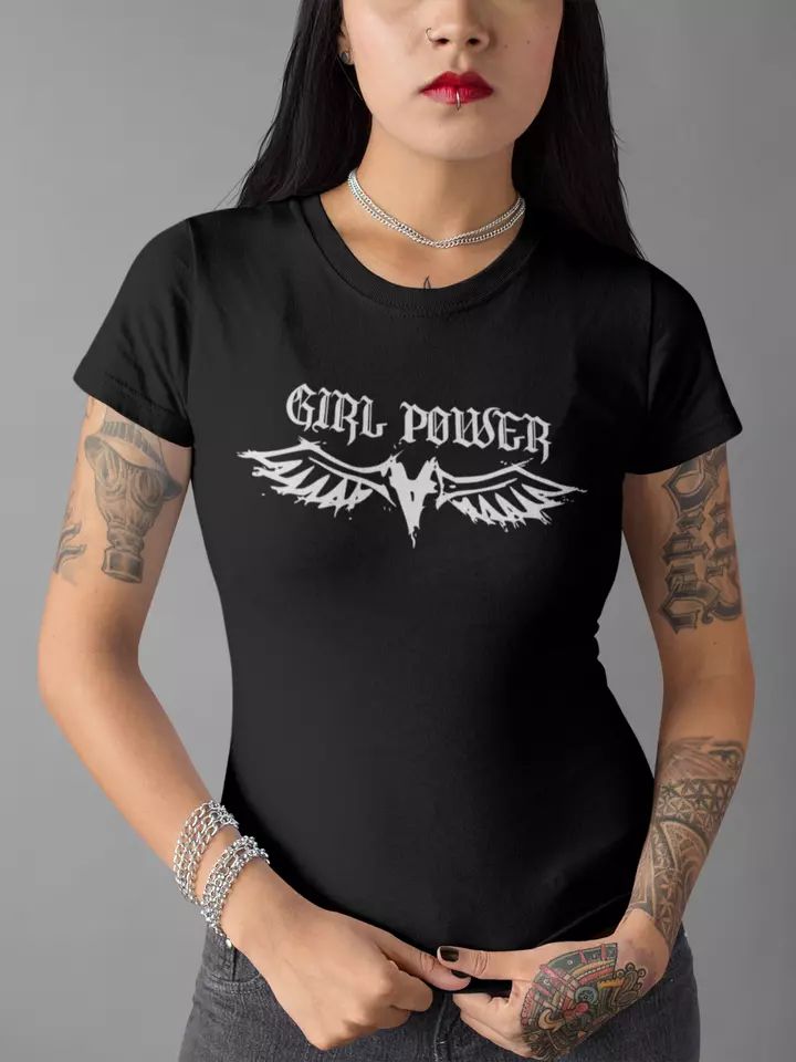 GIRL Power T shirt Birthday Gift Strong Independent Women Street Style Top Trend product image (3)