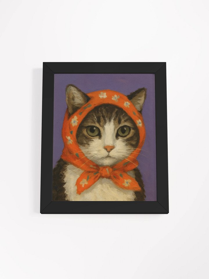 Framed Print - Babushka Cat Portrait 'Daisy' product image (1)