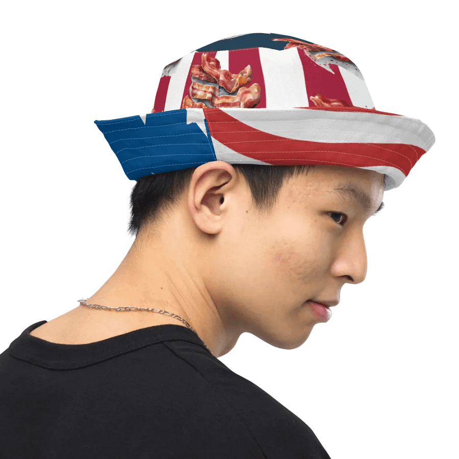Bacon Strips, & Stars and Stripes Reversible Bucket Hat product image (11)