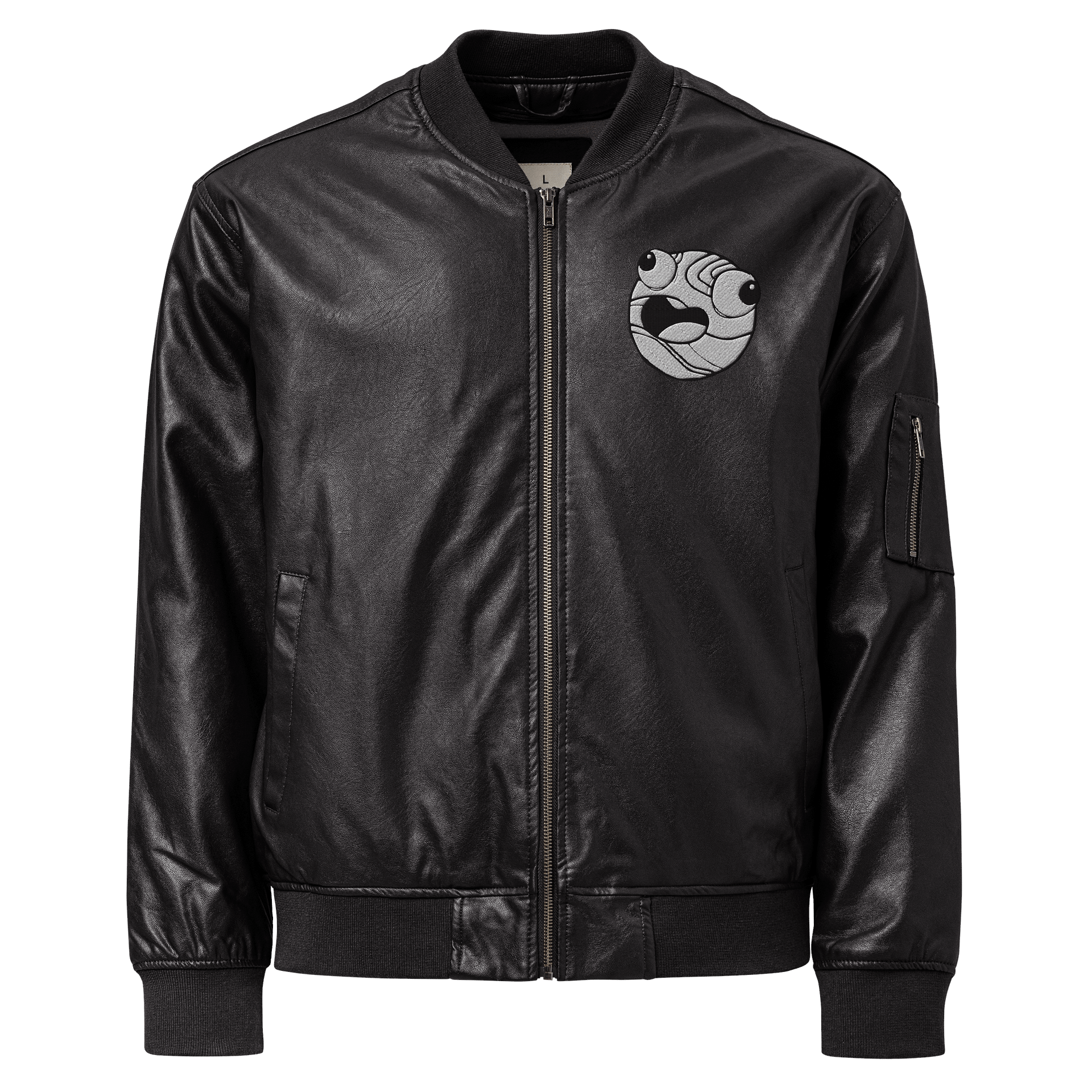Planet Derp Faux Leather Bomber Jacket product image (1)