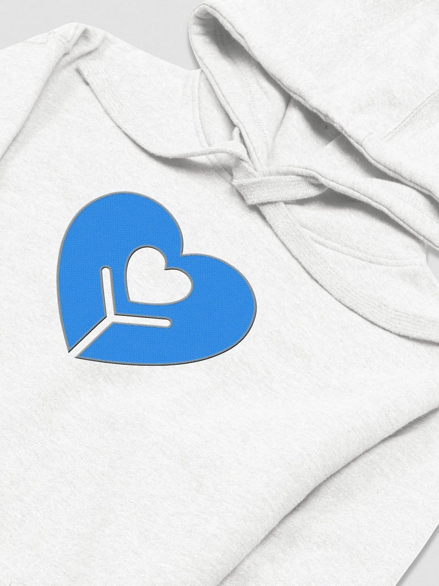 Embroidered White Hoodie (Blue Logo) product image (3)
