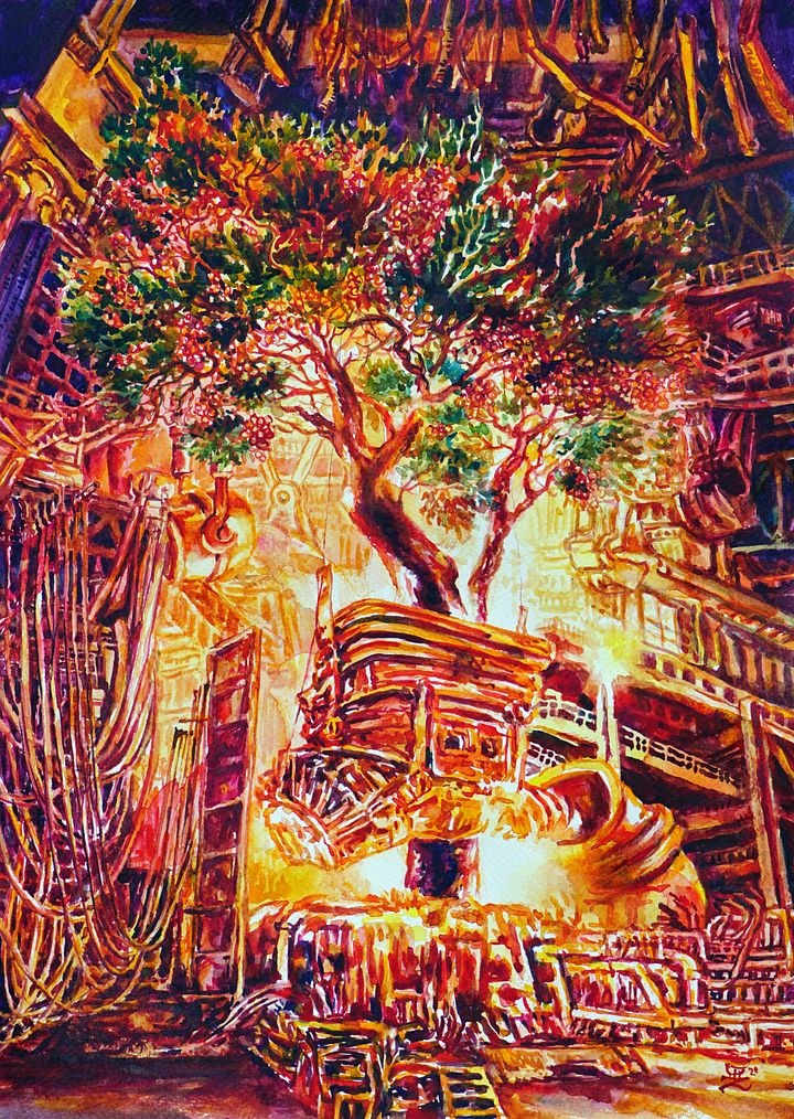 "Burned but Fruitful" Painting by Deni Je product image (1)