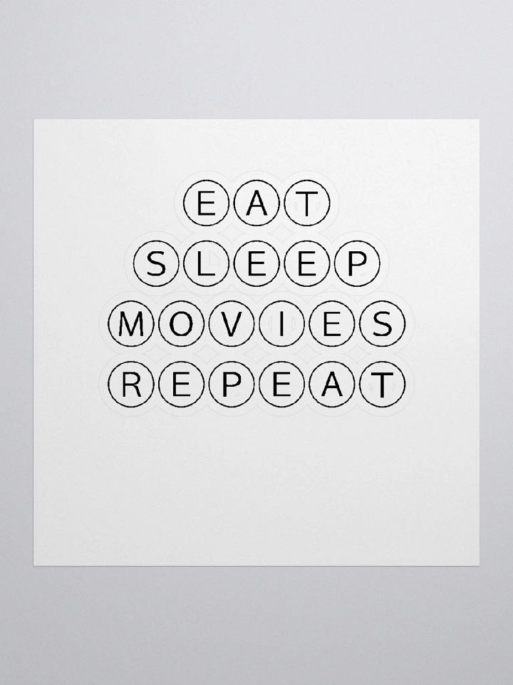 Eat Sleep Movies Repeat Sticker - Black product image (1)