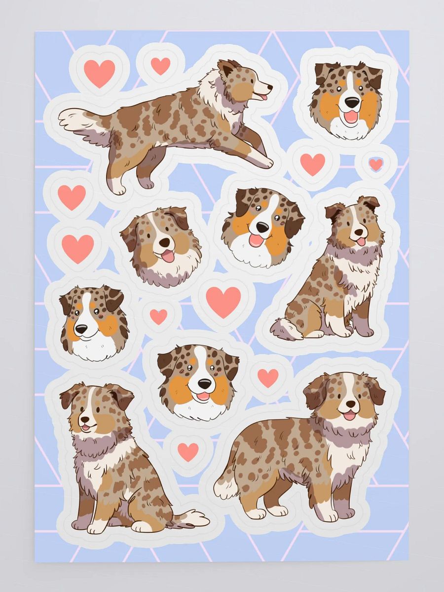 Australian Shepherd Love Sticker Sheet product image (4)
