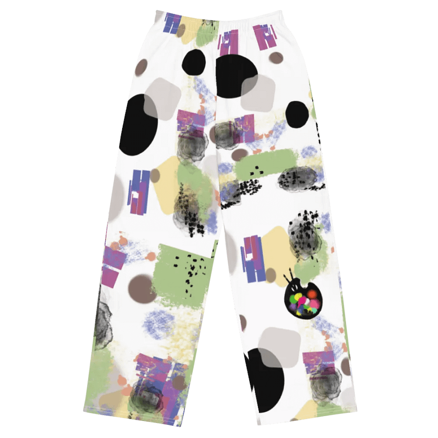 AbstractWear #1 Wide Unisex Pants/White product image (1)