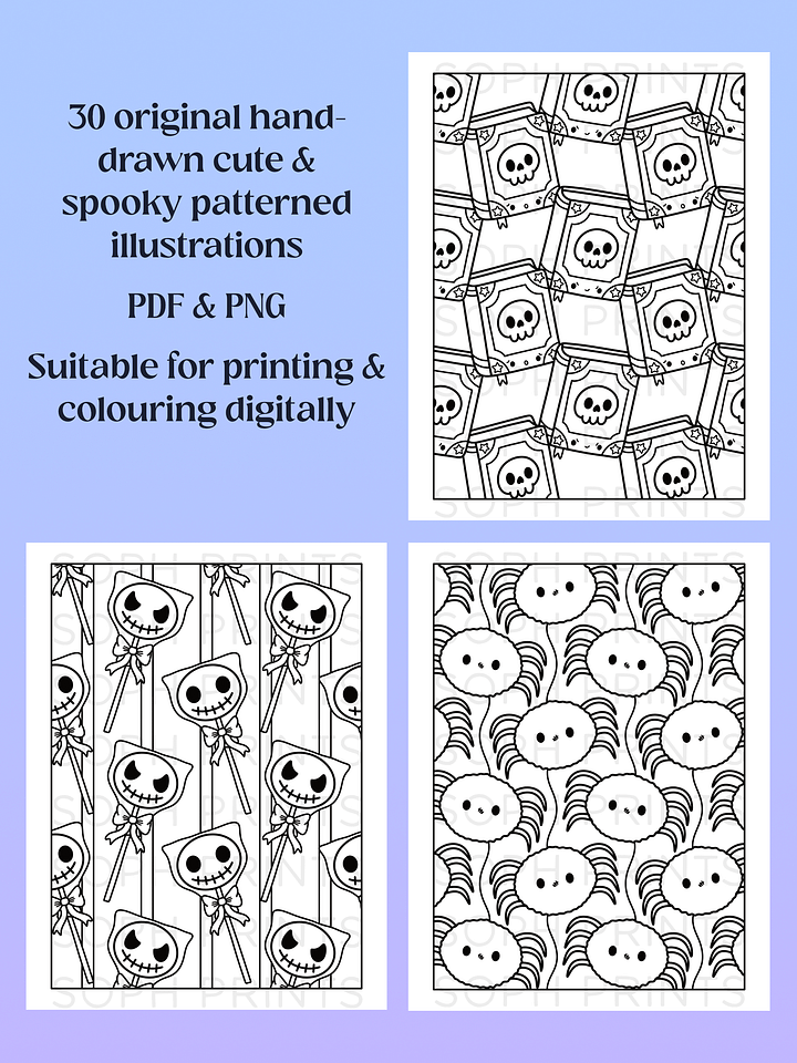 Spooky Patterns Digital Colouring Book product image (2)