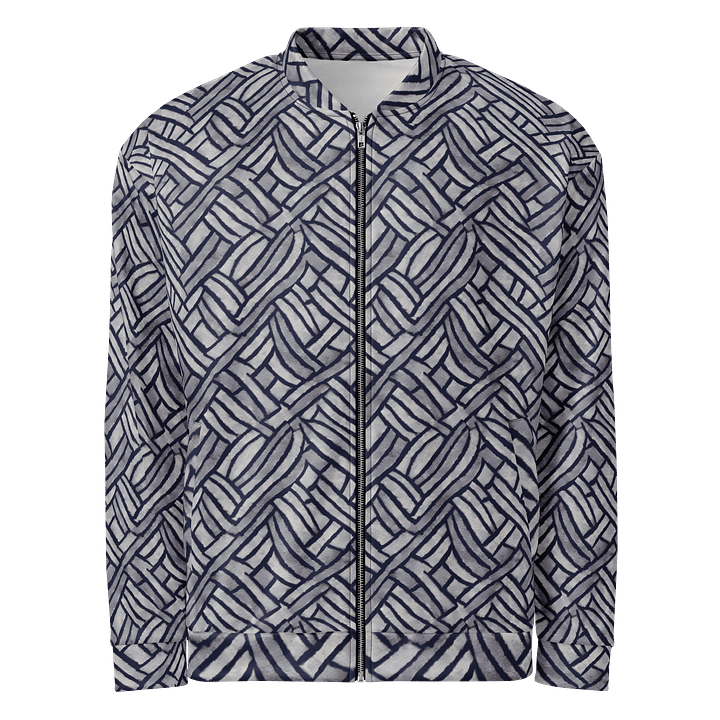 Grey Rectangles Bomber Jacket product image (1)