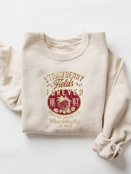 Old School Band Tees, Retro Graphic Tee, Beatle Strawberry Fields Rock Band Tee, Oversized Trendy Shirts, product image (2)