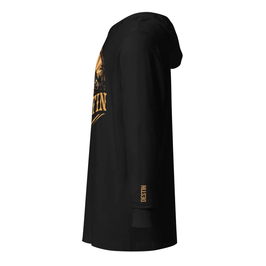 Retro Coastal Destin Sunset Long Sleeve Hooded Tee product image (4)