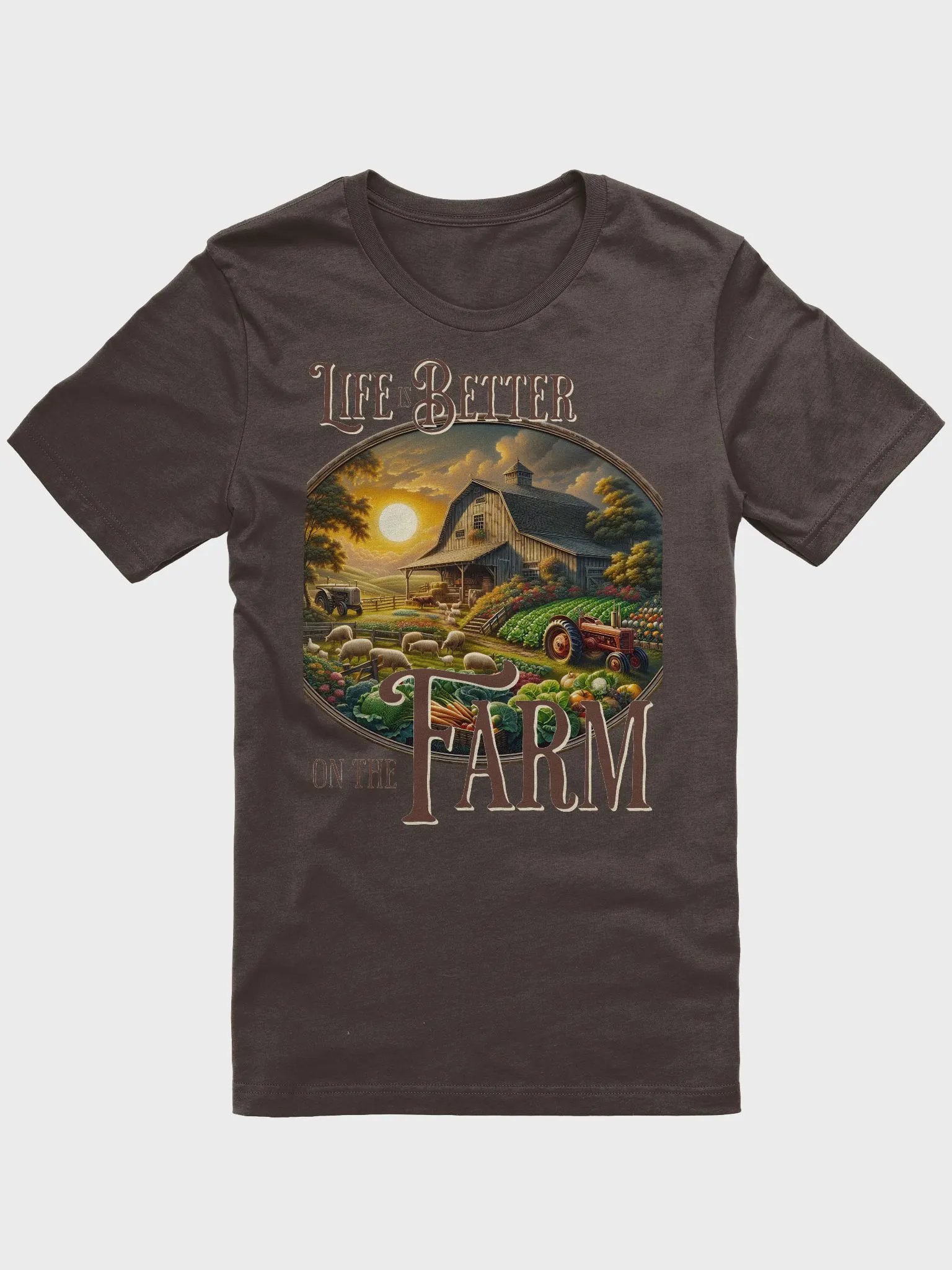 Life is Better on the Farm T-Shirt | Farm Life Feeds the Soul | Where Happiness Grows | Rooted in Simplicity | Home is in the Fields | Peace Found in Every Sunrise product image (2)