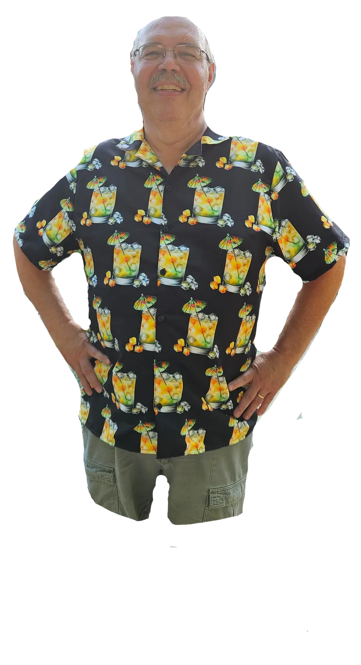 Hawaiian Style Beach Shirt, Umbrella Cocktail product image (2)