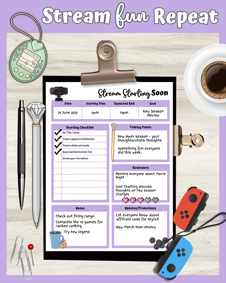 My Daily Stream Planner - Purple Edition | Digital Streaming Planner for Creators product image (2)