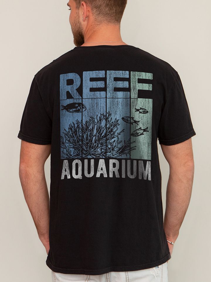 Retro-Style Reef Aquarium Tee (Back Print) | T-Shirt for Saltwater and Coral Reef Aquarium Hobbyists product image (1)