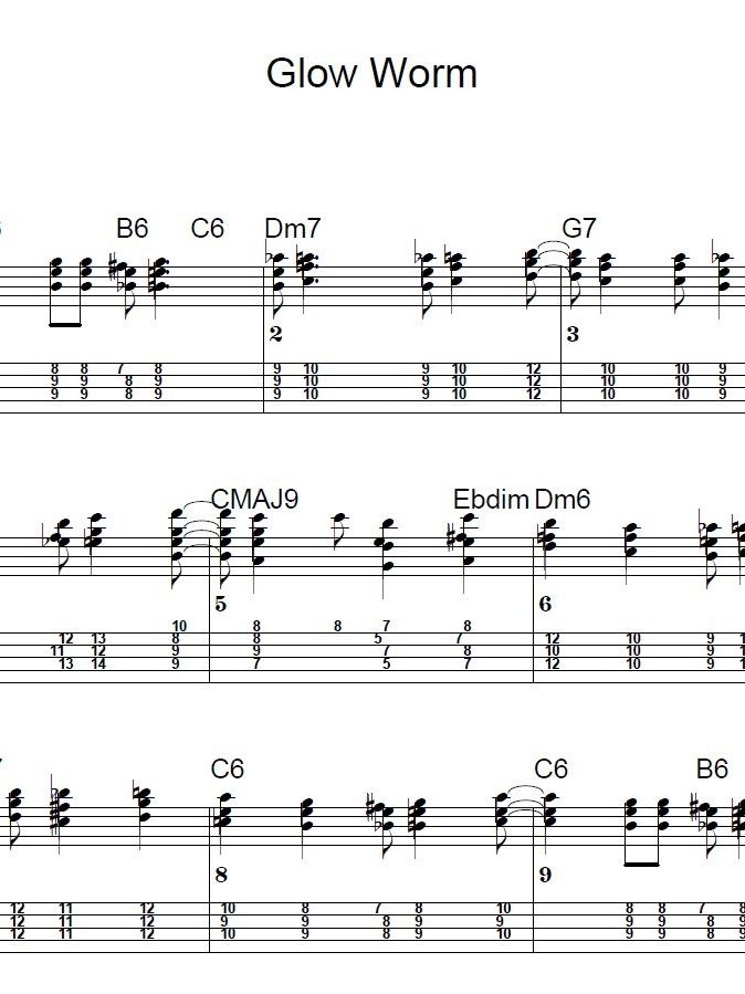 Glow worm - Guitar sheet music product image (1)