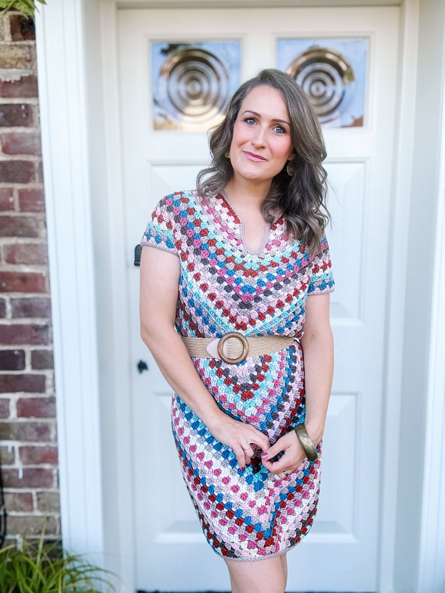 Top Down Crochet Granny Stitch Dress Pattern Adult Sizes product image (4)
