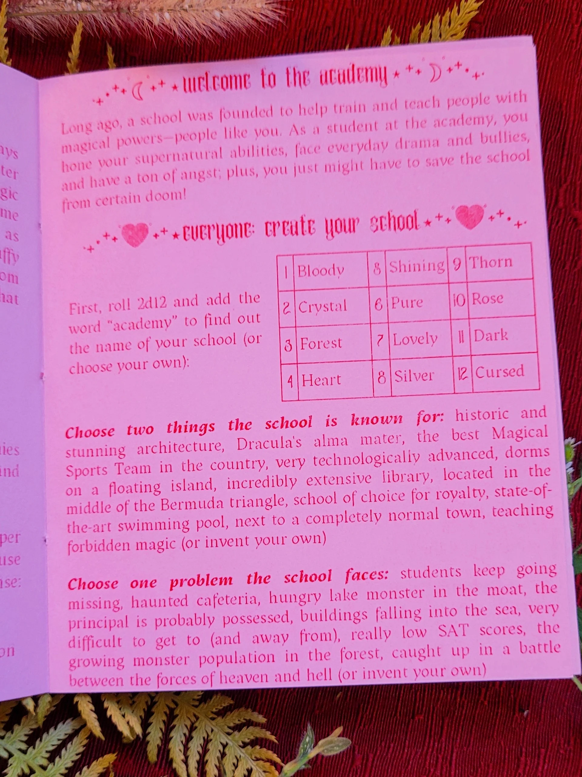 Academy of Angst & Magic Mini TTRPG product image (2)