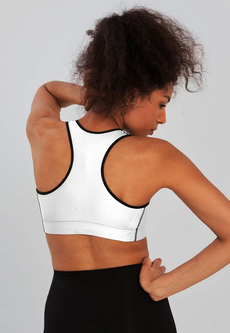 Red Polka Dots on Yellow Padded Sports Bra product image (9)