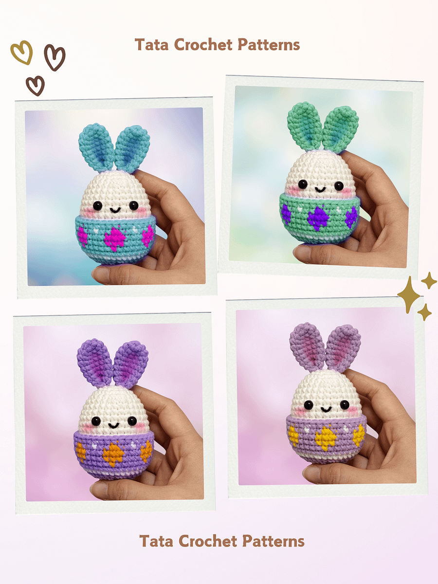 (8 in 1) Crochet Pattern - Super Cute Easter Bunny Eggs Amigurumi product image (5)