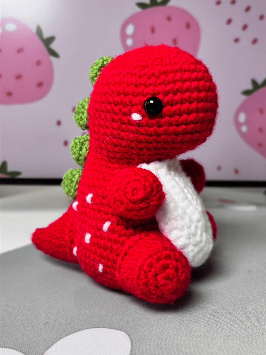 Barry 🍓 Chubby Strawberry Dinosaur Plushie product image (2)