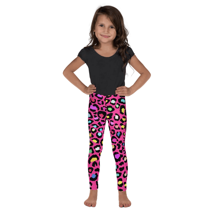 Colorful Spring Leggings for Girls with Pink Leopard print product image (2)