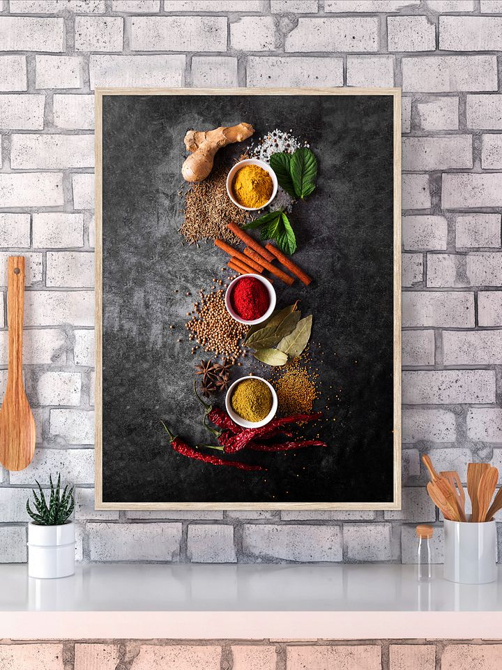 Spices (Italian/Spanish cuisine) — Food kitchen poster/blackboard, kitchen decor, kitchen wall art, aesthetic poster, minimalist poster product image (1)