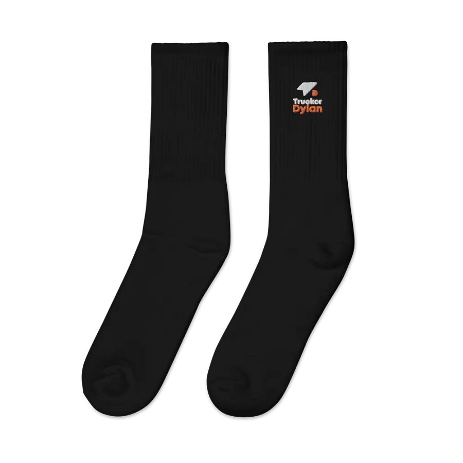 First Edition: TruckerDylan Socks with Logo in White & Orange product image (3)