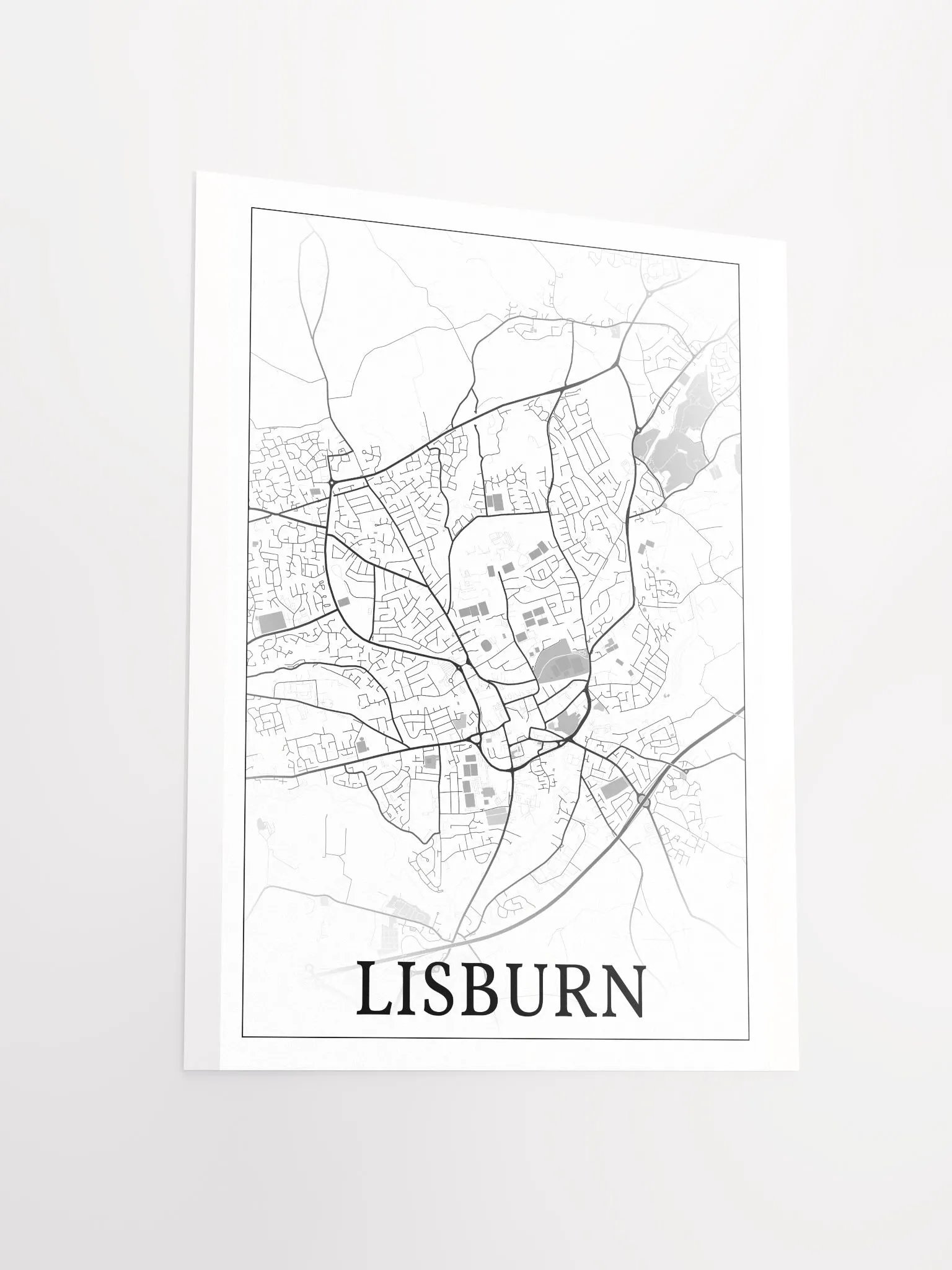 Lisburn, Northern Ireland, city map print product image (15)
