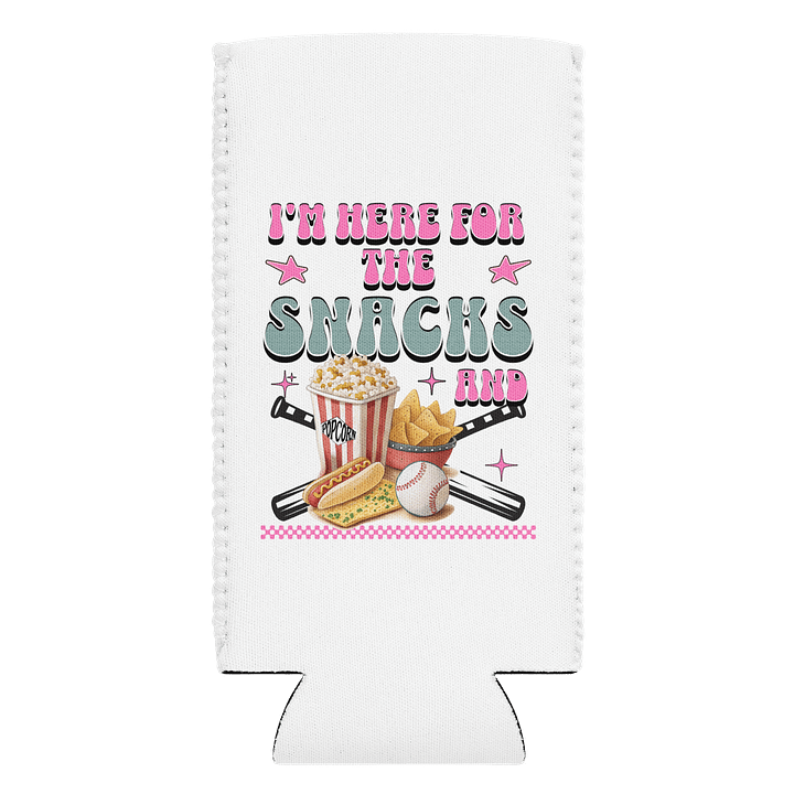 Im Here For The Snacks And Baseball Sporty Can Cooler product image (1)