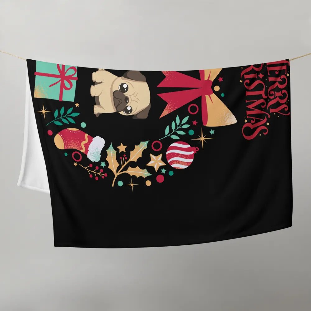 Merry Christmas Pug Throw Blanket product image (21)