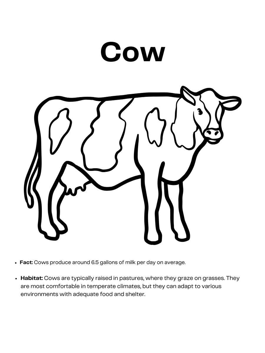 Farm Animals Facts and Habitats Educational Workbook for Kids product image (5)