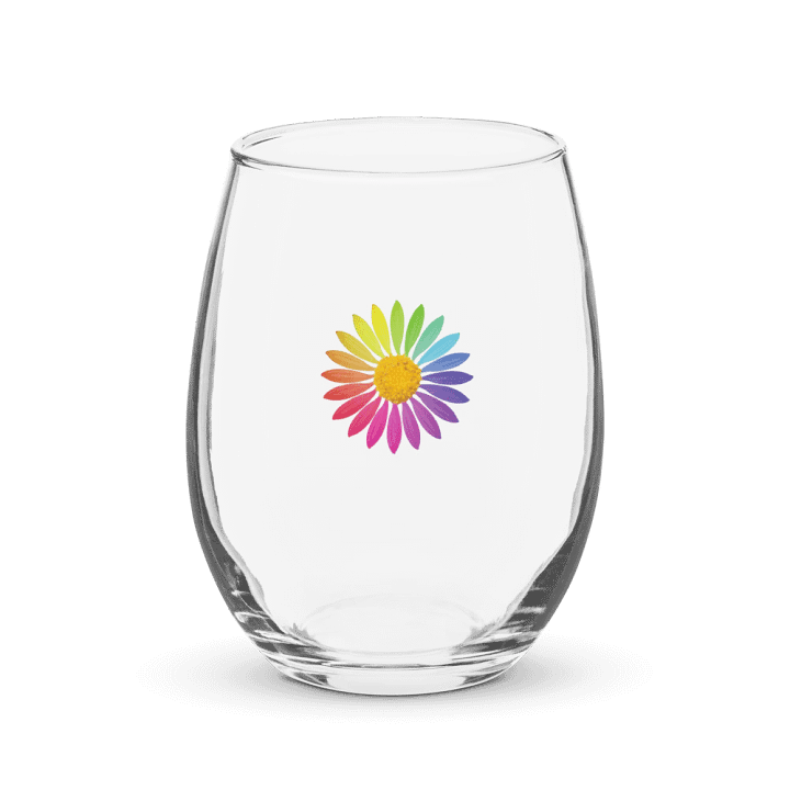 Rainbow Flower - Stemless Wine Glass product image (1)