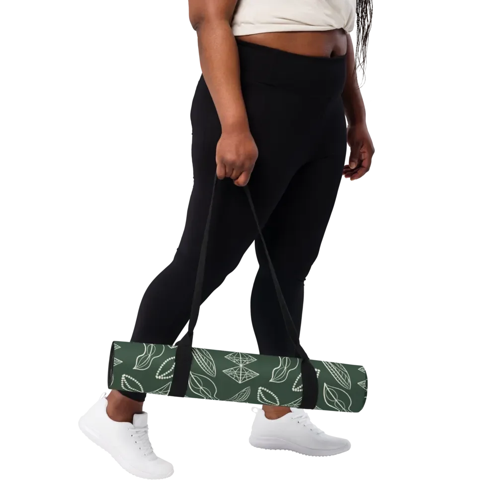 El Yunque Brew Bliss: Abstract Coffee Bean Tribal Exercise Mat product image (3)