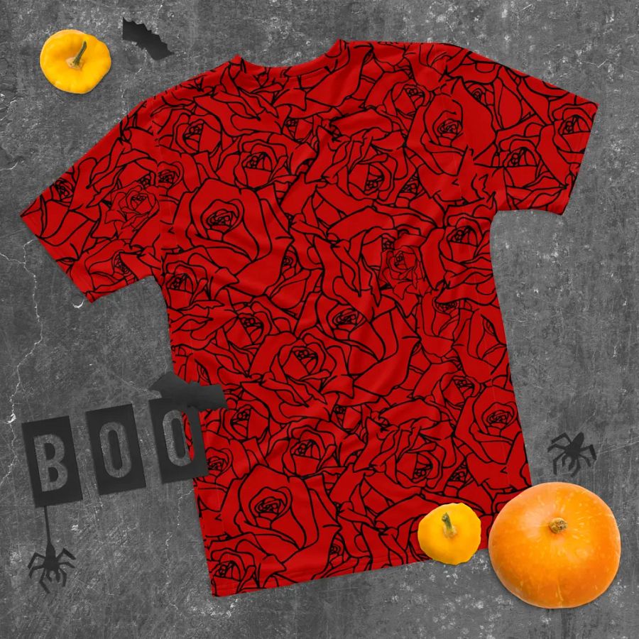 Loads of Roses · red-black crew neck t-shirt product image (12)