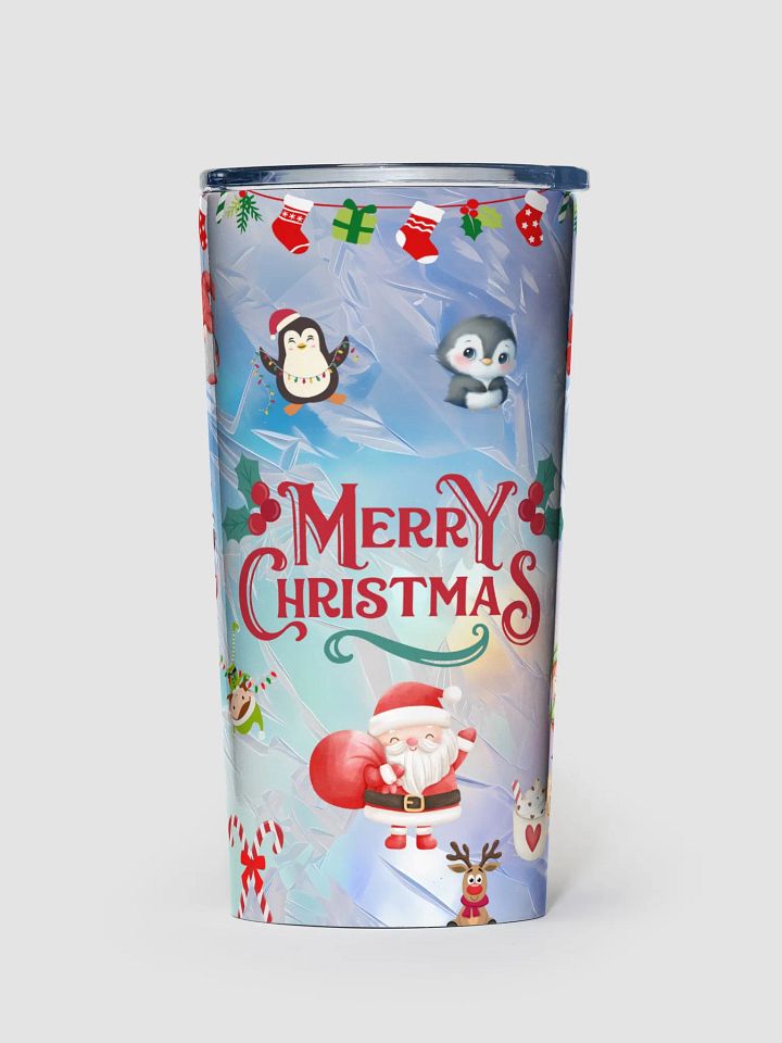 Cute Christmas Collage Tumbler on icy effect background product image (1)