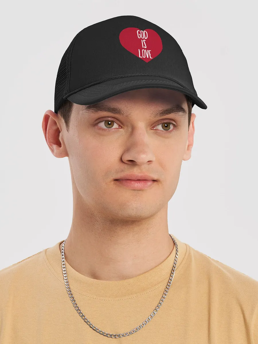 God is Love Heart | Christian Faith Foam Trucker Hat product image (25)