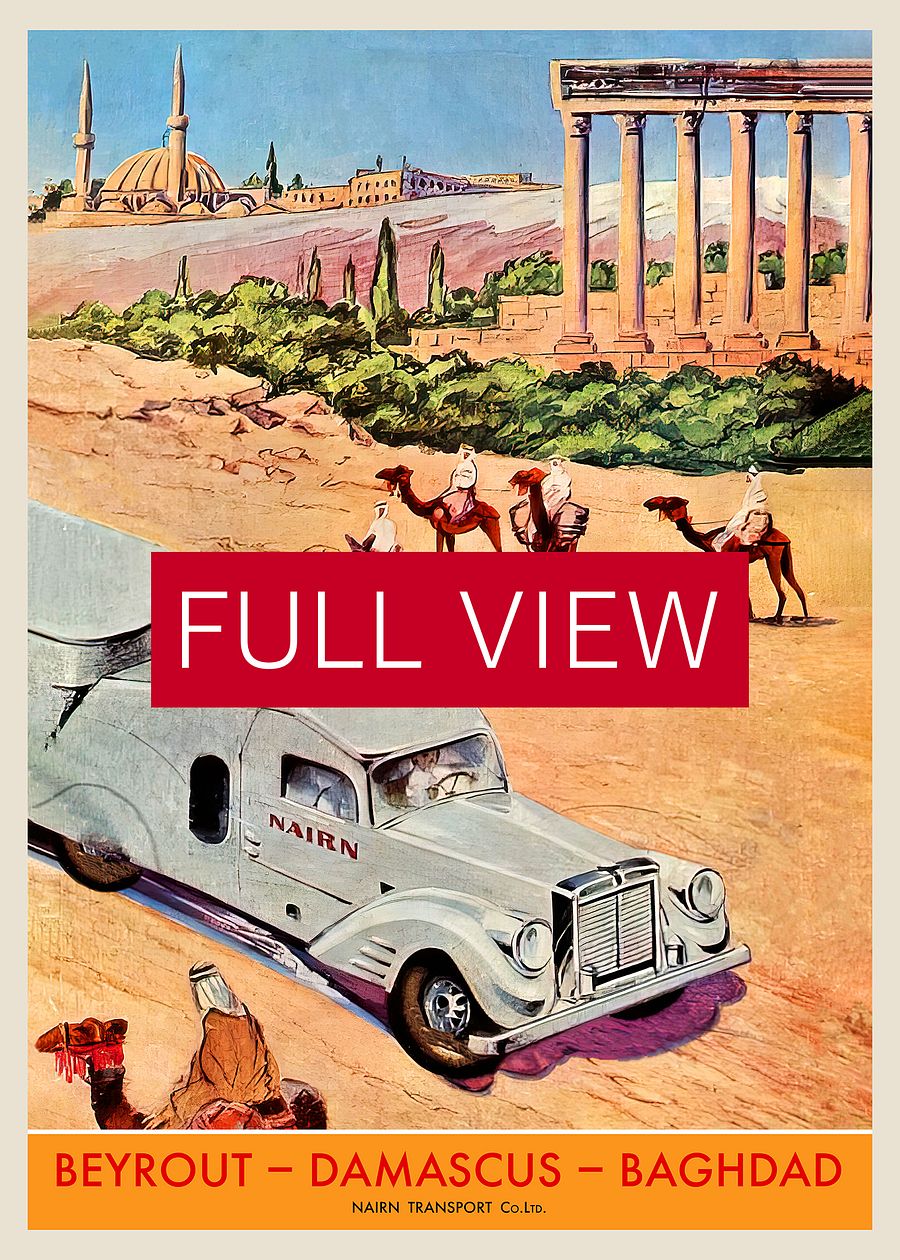 Beirut, Damascus, Baghdad/Lebanon, Syria, Iraq. 1930s — retro vintage travel poster, retro travel art, retro travel wall art product image (3)