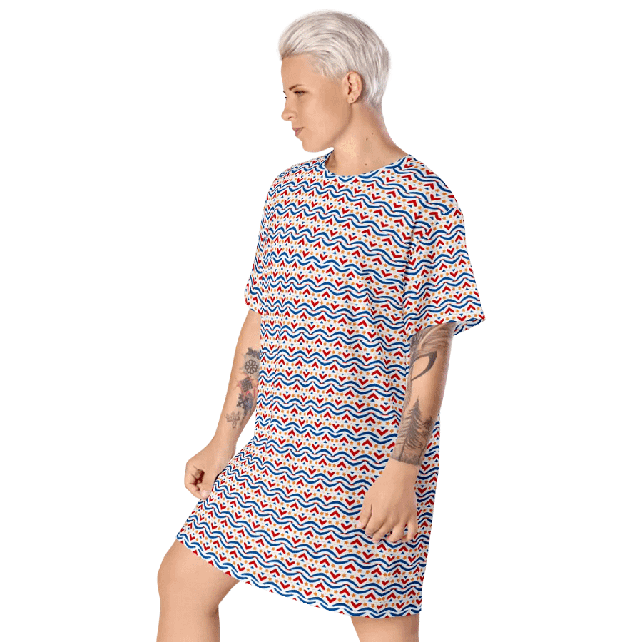 Red, White & Blue T-Shirt Dress, Summer Dress product image (9)