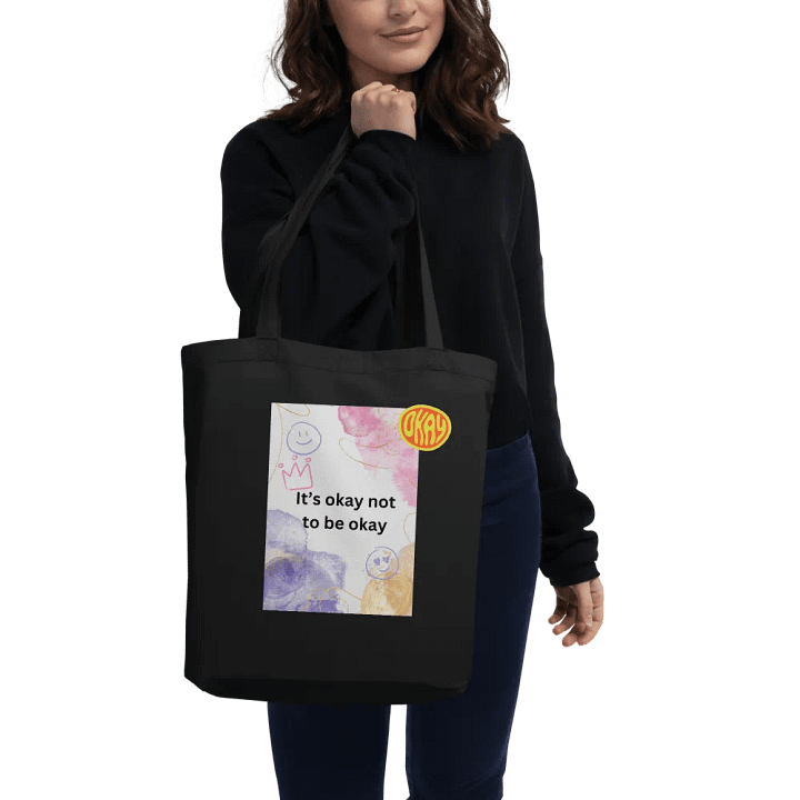 Black Tote Bag With Quote product image (2)