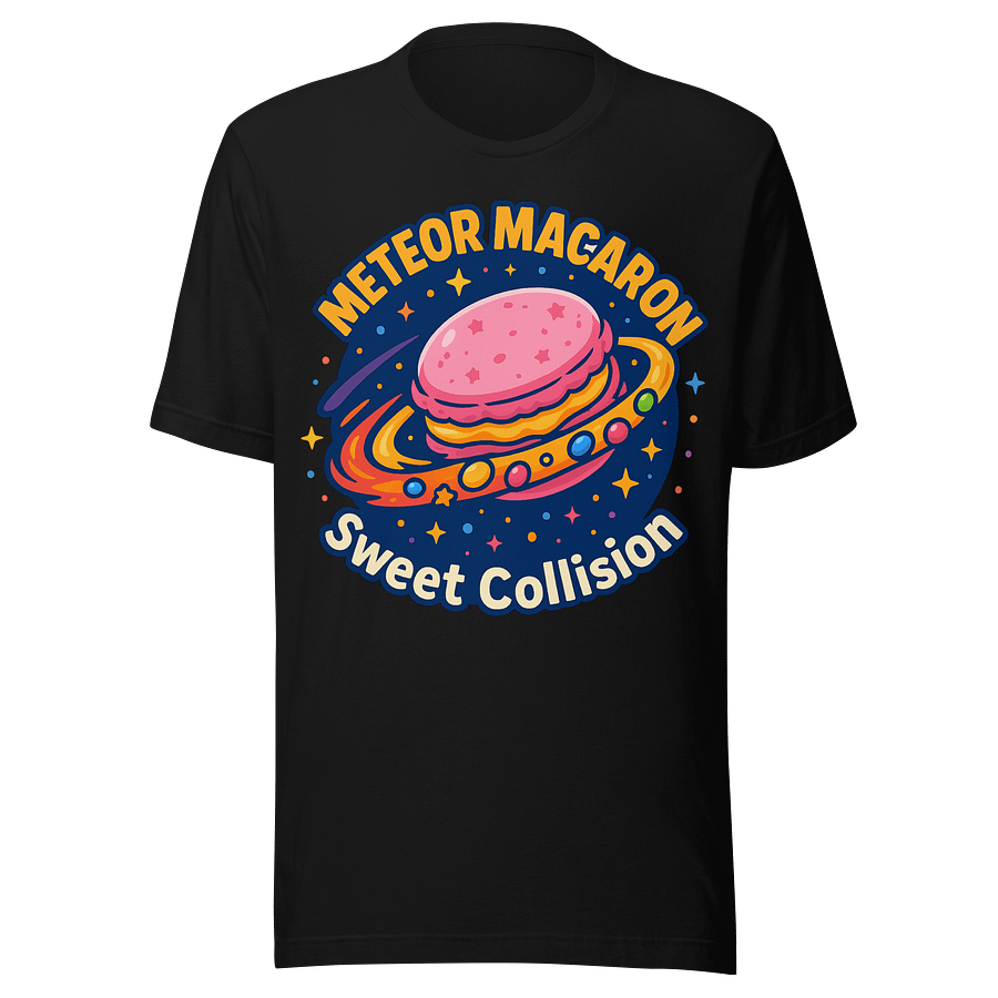 Meteor Macaron – Sweet Collision Cute Space Dessert T-Shirt product image (1)