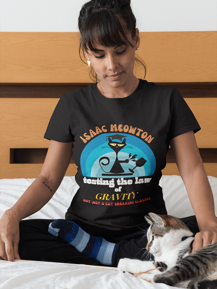 Isaac Meowton Cat Lover T-Shirt product image (2)