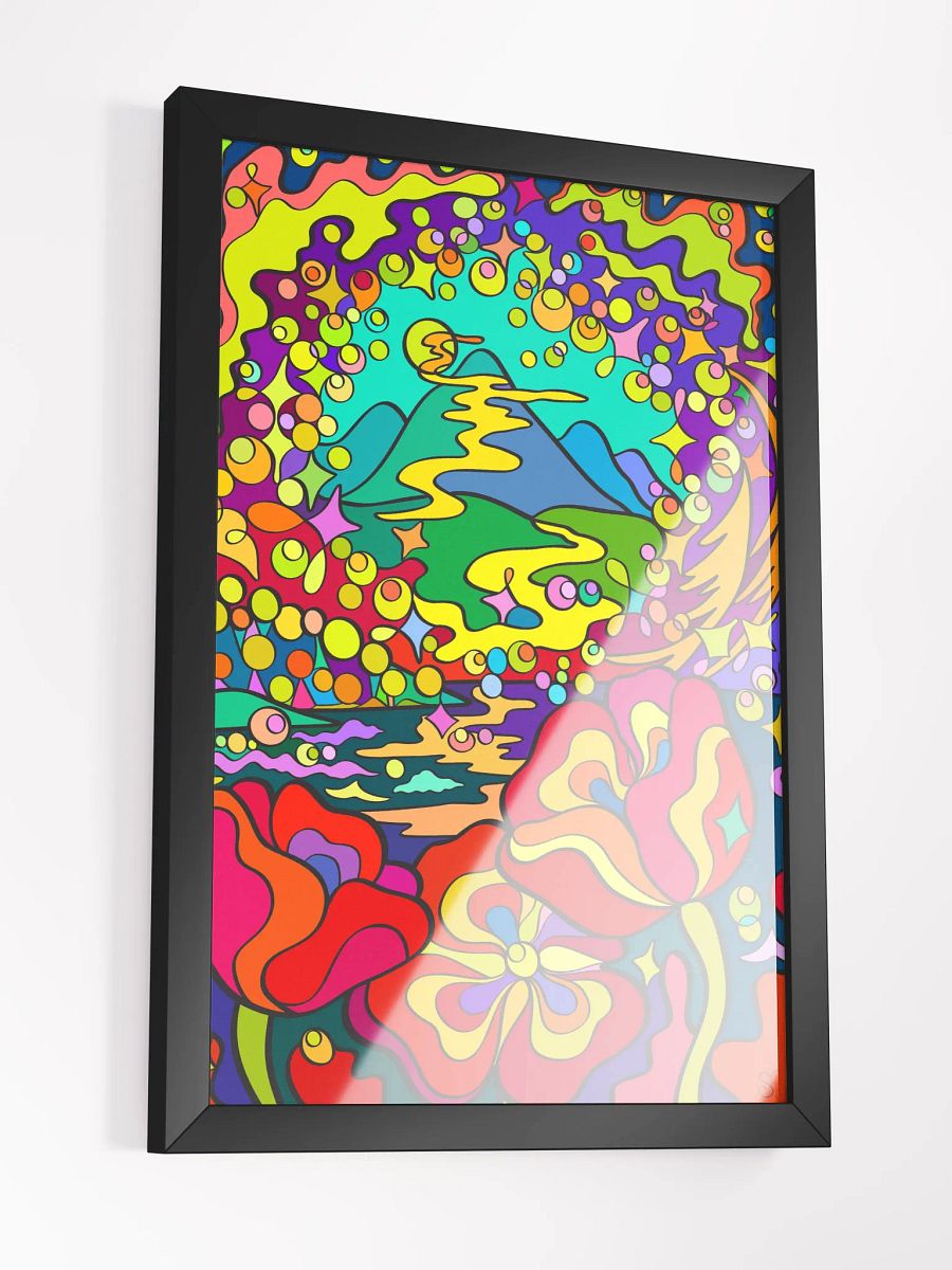 Psychedelic Mountain Sunset Framed Poster - Night Poppies product image (15)