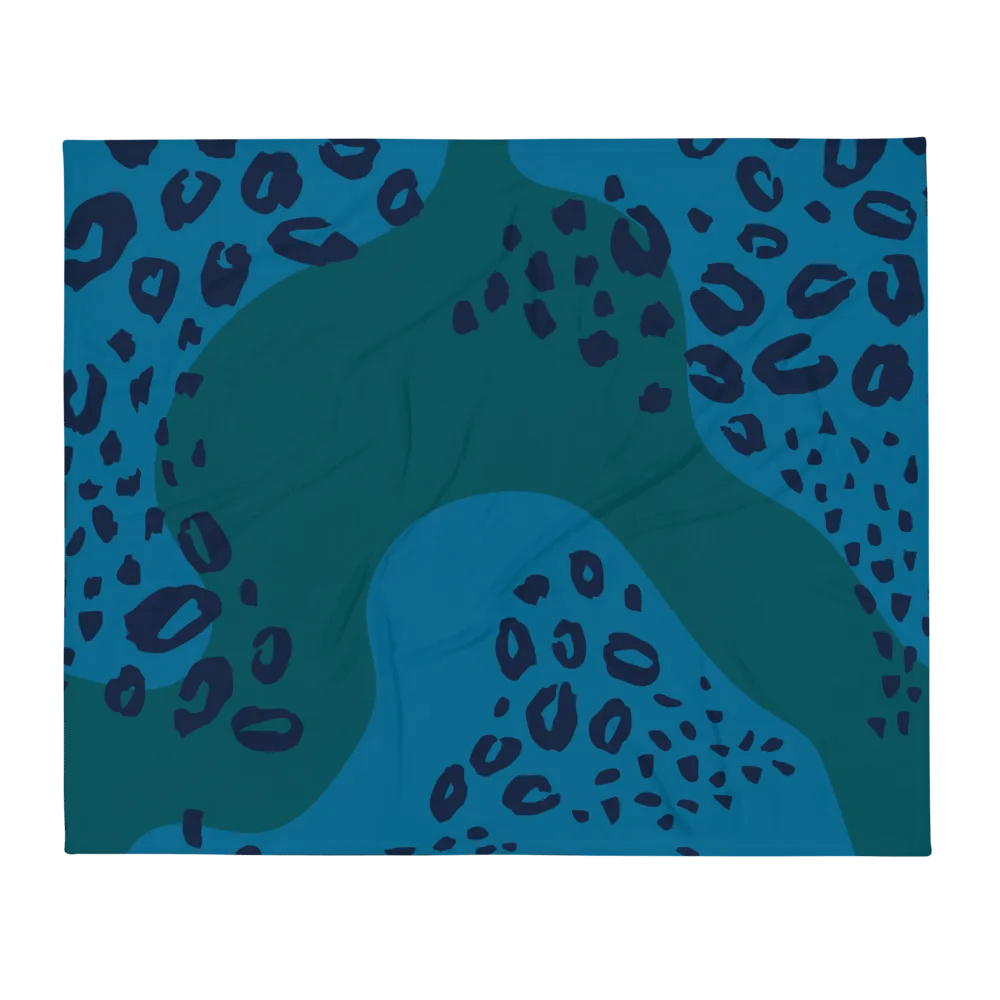 Teal Animal Print Throw Blanket product image (2)