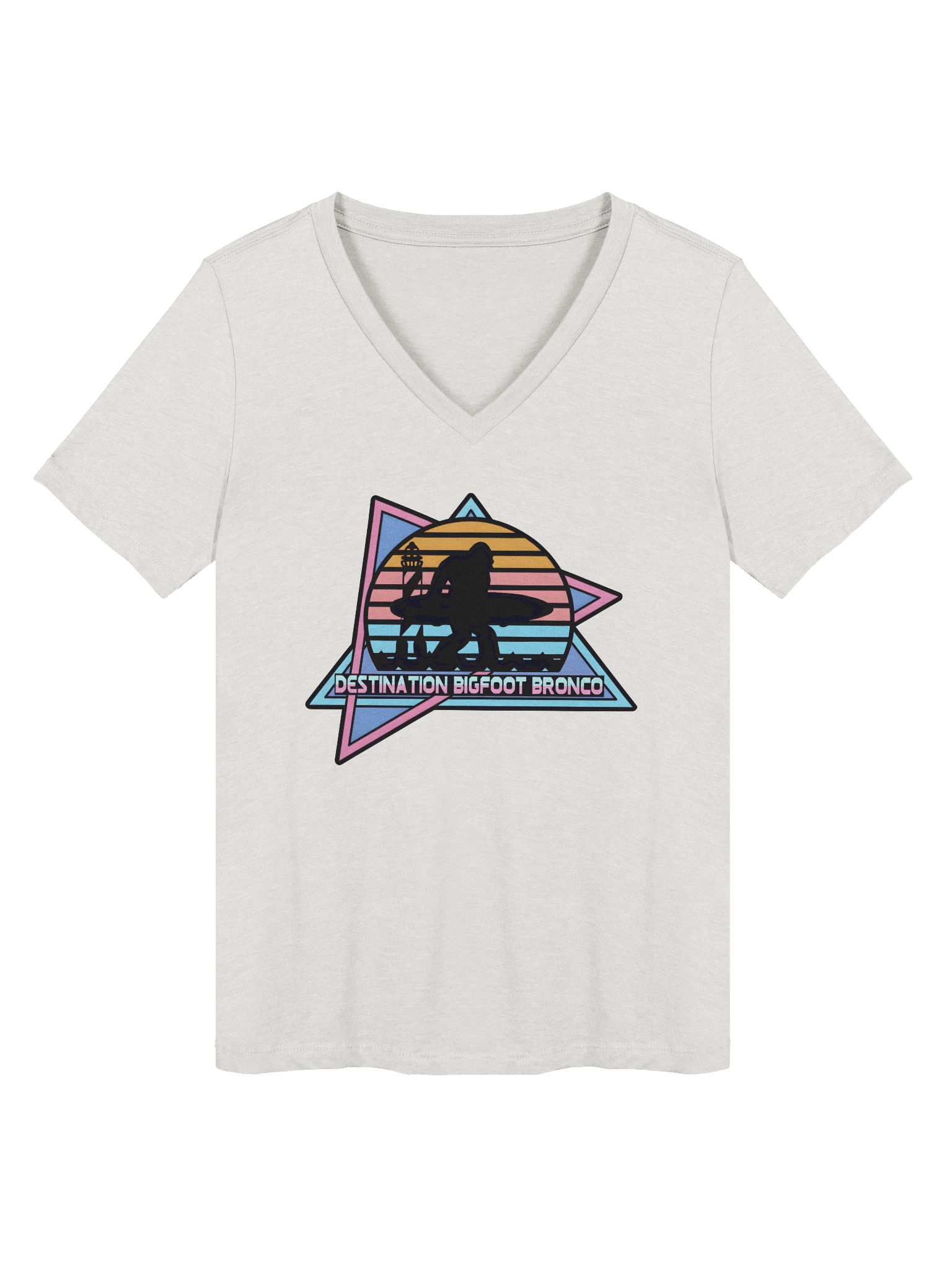 Destination Bigfoot Bronco Retro-Inspired Bella+Canvas Women's Relaxed V-Neck T-Shirt (Multiple Colors Available) product image (9)