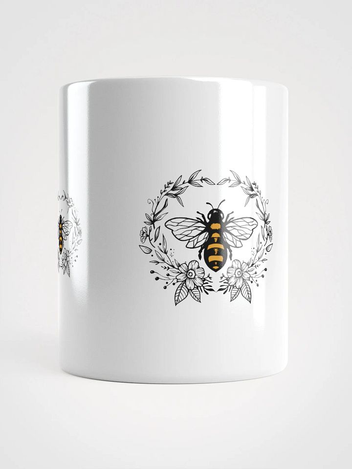 Floral Bee Trio White Glossy Mug product image (1)