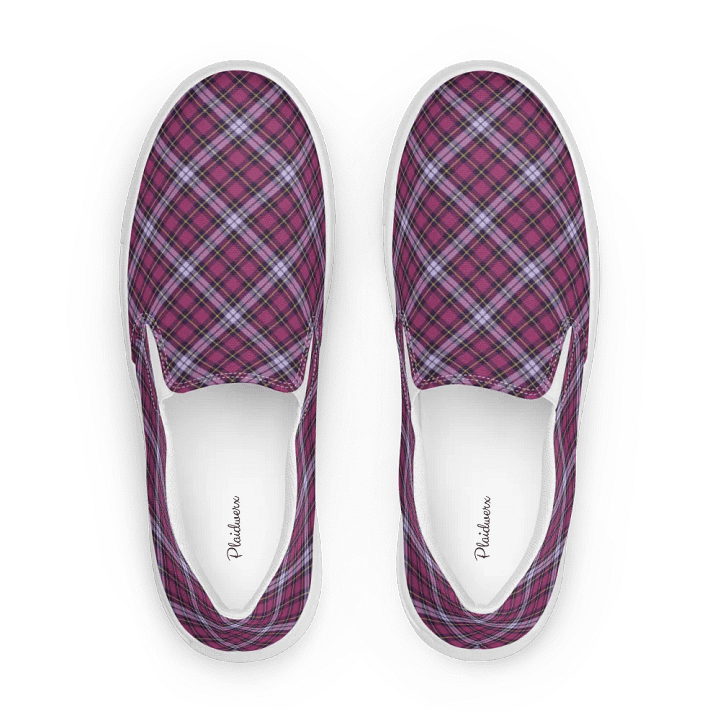 Bright Purple Plaid Women's Slip-On Shoes product image (1)