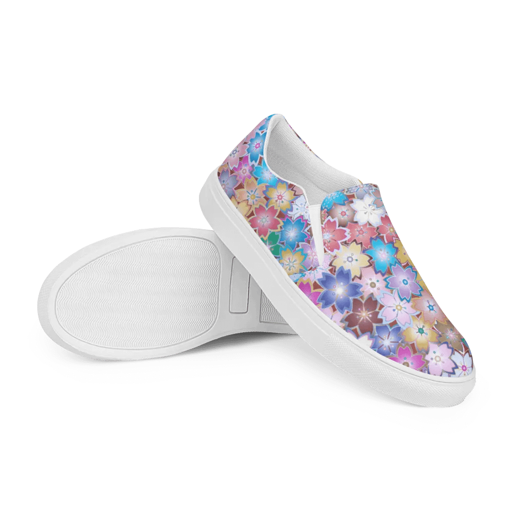 Kawaii Starry Blossom Symphony Canvas Slip-Ons product image (7)