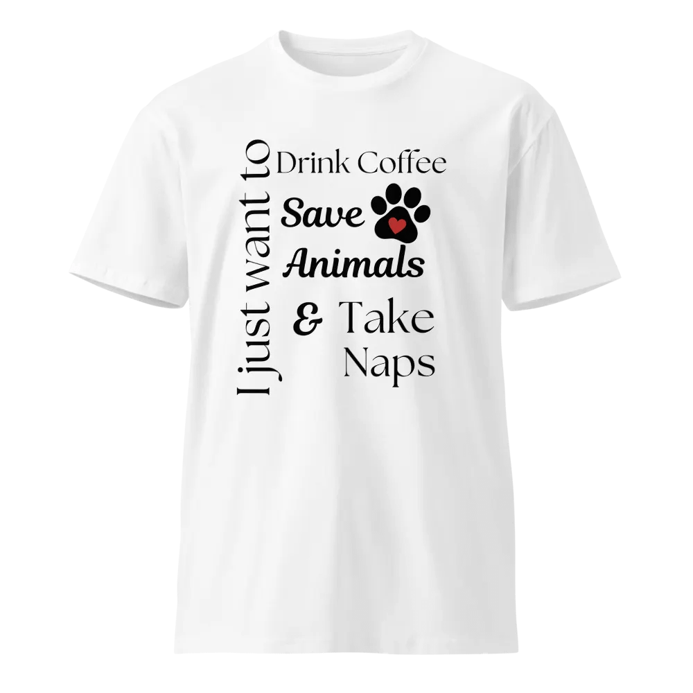 Coffee Save Animals Take Naps Unisex T-Shirt product image (1)