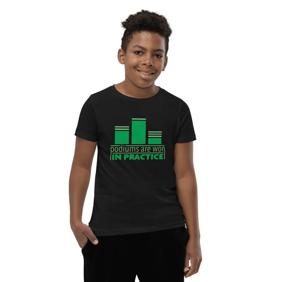 Podiums Are Won In Practice Kids Tee: Green product image (4)
